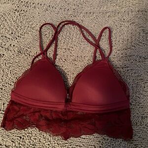 VS PINK red Lace bra